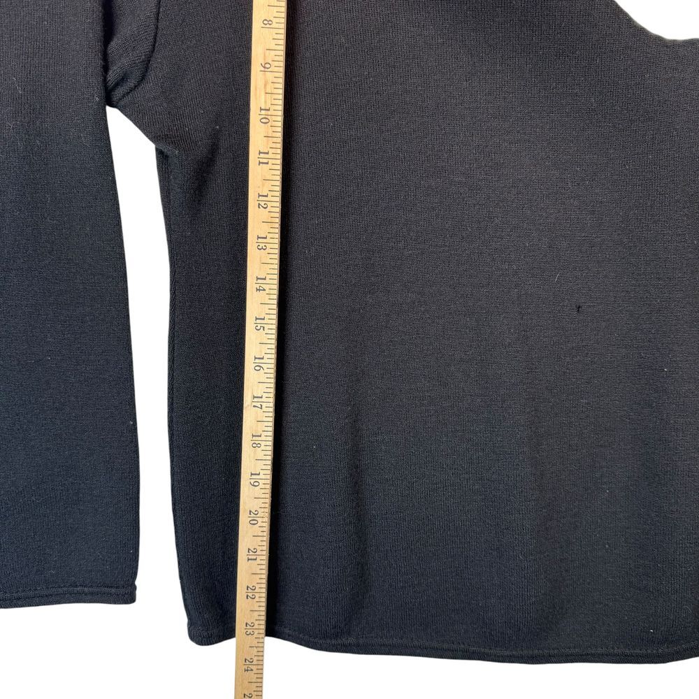 Daniel La Torre Italy Black Wool Blend Mock Neck Sweater Button Shoulder Size S - Picture 8 of 8